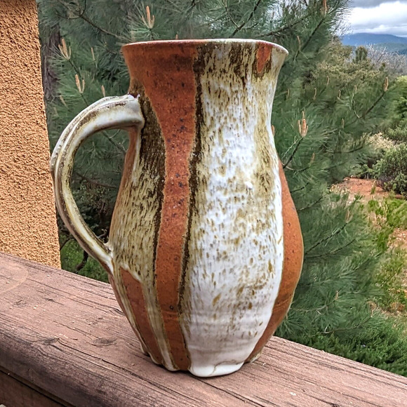 Mid Century Studio Pottery Pitcher with Heavy Glaze Signed JoJo - Picture 5 of 14